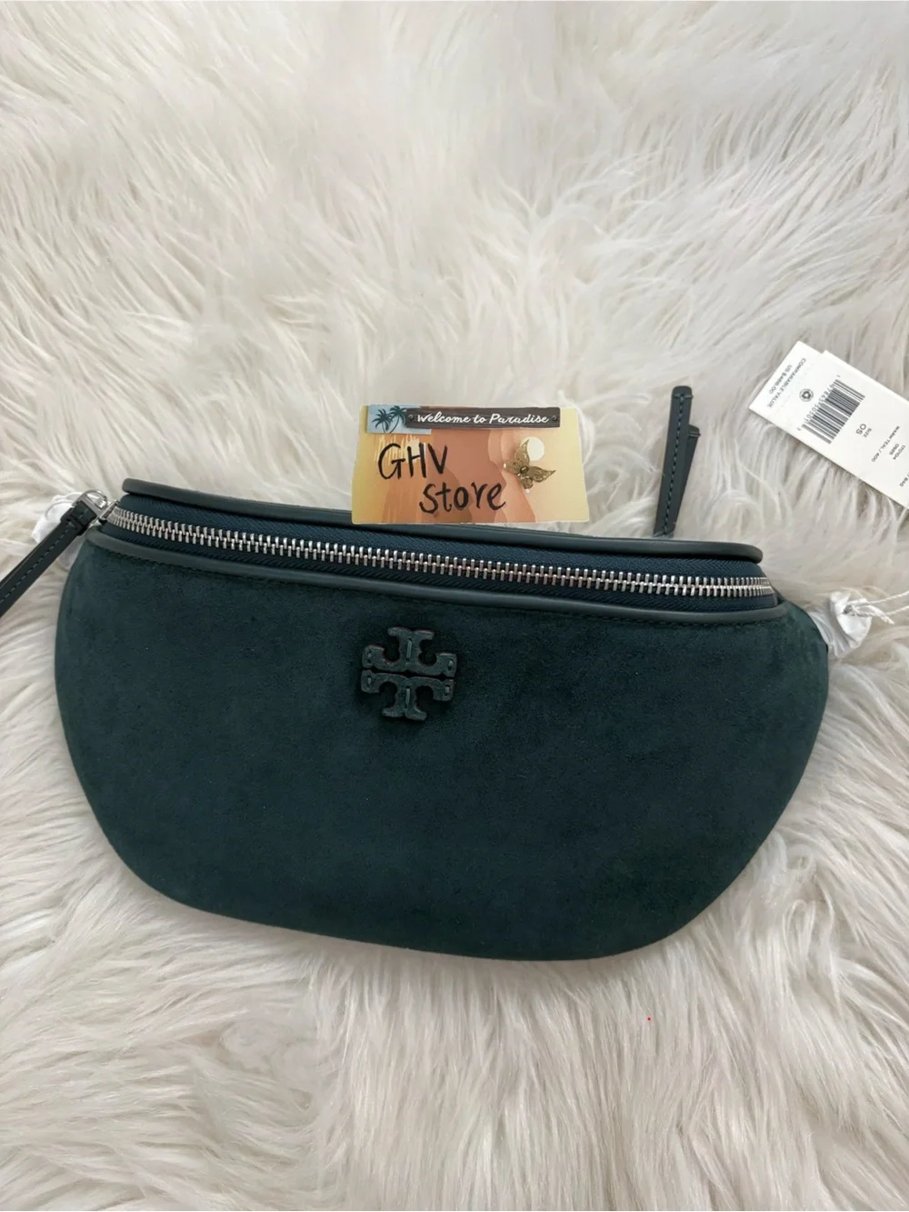 Tory Burch Thea Suede Belt Bag Fanny Pack in Warm Teal NWT